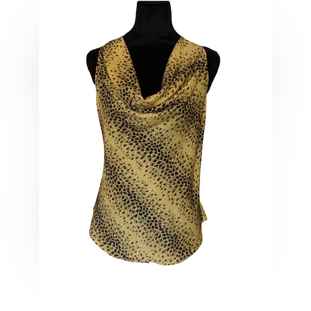Guess Animal Print Cowl Neck Sleeveless Blouse